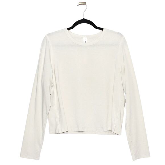 Lululemon Classic-Fit Cotton-Blend Long-Sleeve Shirt Bone White Size 10 - Picture 4 of 10